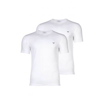Set de tricouri regular fit cu decolteu in V - Alb