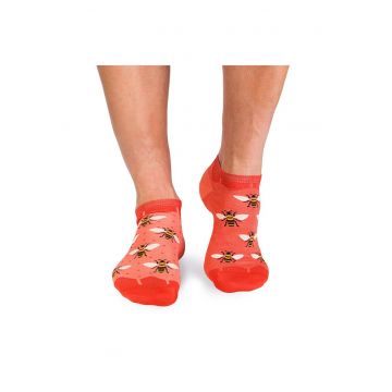 Sosete scurte bambus - FINE BAMBOO Sneaker Bees - Orange
