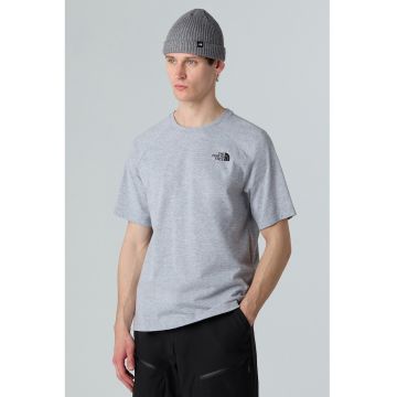 Tricou cu decolteu rotund - Gri deschis melange