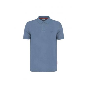Tricou polo din amestec de bumbac organic - Albastru deschis