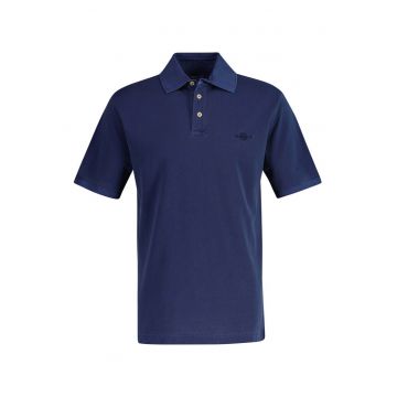 Tricou polo din bumbac Washer - Albastru inchis