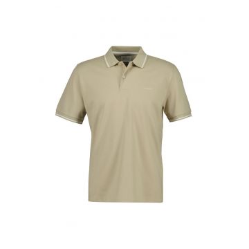 Tricou polo din material pique - Maro camel