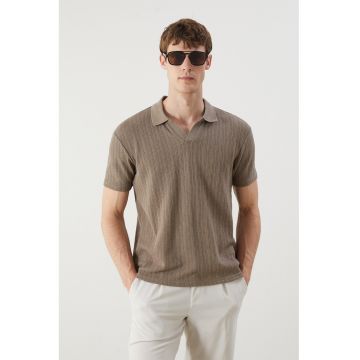 Tricou polo uni - Maro pamantiu