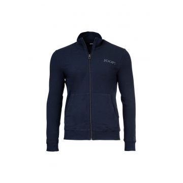 Bluza de trening cu fermoar si logo - Albastru