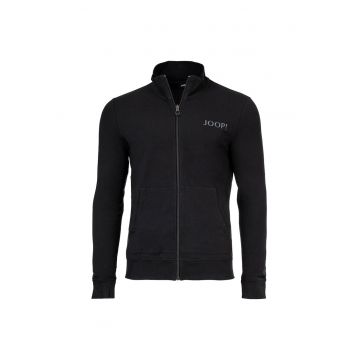 Bluza de trening cu fermoar si logo - Negru