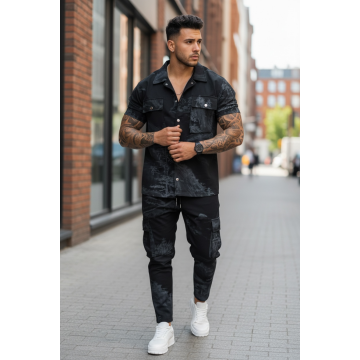 Camasa barbati slim fit neagra Y102 118-4