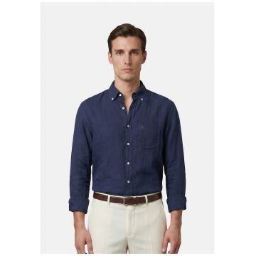 Camasa uni cu guler clasic - Bleumarin