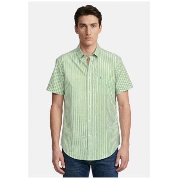 Camsa regular-fit din bumbac cu dungi - Verde deschis