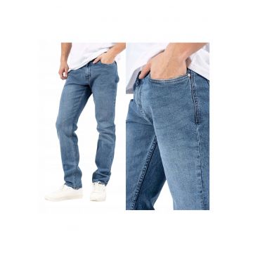 Pantaloni Jeans Barbati -  Blaze - 2177 - 32/34 - Croi: Regular Fit - Stil: Drept - Inaltimea Taliei: Medie - Inchidere: Fermuar - Albastru