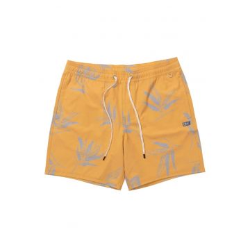 Pantaloni scurti pentru baie cu talie reglabila - Galben inchis