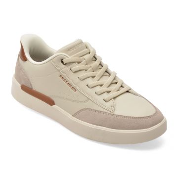 Pantofi sport SKECHERS albi, VERLOMA, din piele naturala