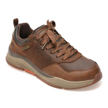 Pantofi sport SKECHERS maro, BENAGO, din piele naturala
