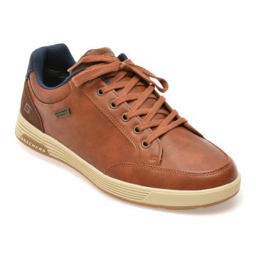 Pantofi sport SKECHERS maro, CAVELL, din piele ecologica