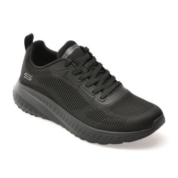 Pantofi sport SKECHERS negri, BOBS SQUAD CHAOS, din material textil