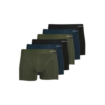 Set de boxeri cu banda elastica in talie - 6 perechi - Verde/Negru/Albastru