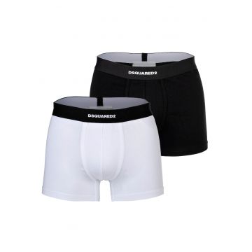 Set de boxeri din amestec de bumbac - 2 perechi - Alb/Negru