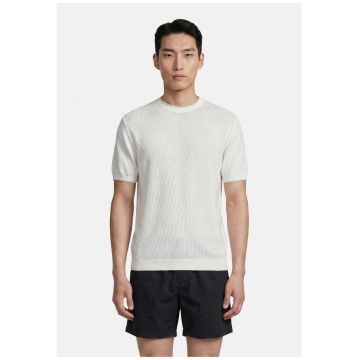 Tricou cu decolteu la baza gatului - Alb