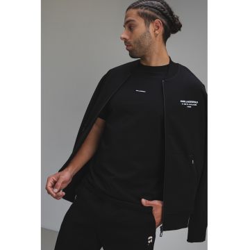 Tricou cu decolteu la baza gatului - Negru