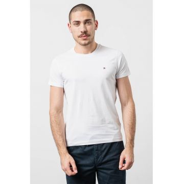 Tricou de bumbac cu logo - Alb