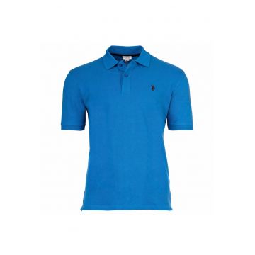 Tricou polo cu broderie logo - Albastru