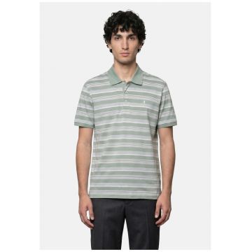 Tricou polo cu dungi - Gri cenusiu