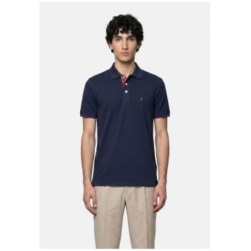 Tricou polo cu model uni - Bleumarin