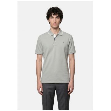 Tricou polo cu model uni - Gri cenusiu