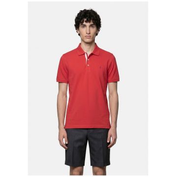 Tricou polo cu model uni - Rosu