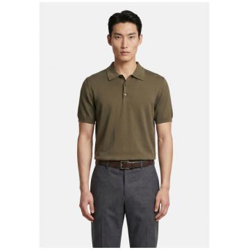 Tricou polo cu model uni - Verde masliniu
