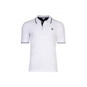 Tricou polo din amestec de bumbac - Alb