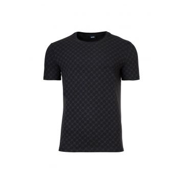 Tricou regular fit cu decolteu rotund - Negru