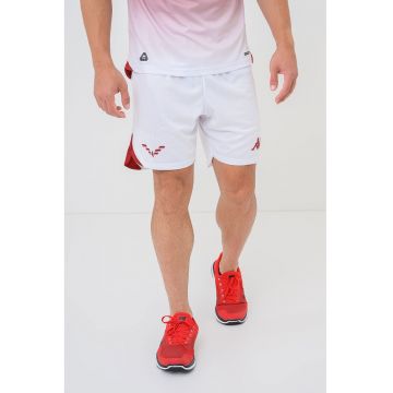 Bermude pentru fotbal Kombat Rider - Visiniu inchis/Alb optic