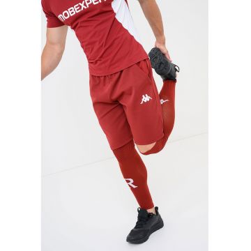 Bermude pentru fotbal MAFIO - Visiniu inchis/Alb optic