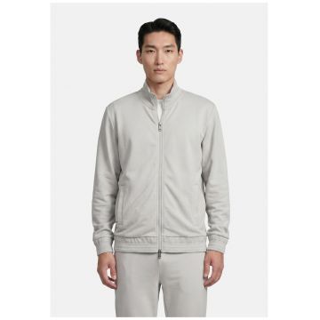 Bluza de trening cu buzunare laterale si fermoar - Gri deschis