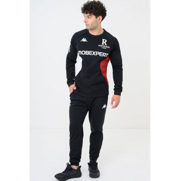 Bluza de trening cu fermoar si buzunare pentru fotbal Mequi 2 - Negru stins/Alb optic