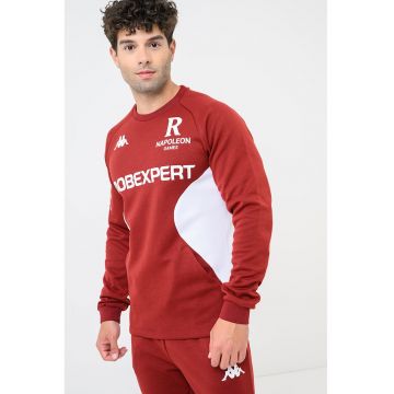 Bluza de trening cu fermoar si buzunare pentru fotbal Mequi 2 - Visiniu/Alb optic