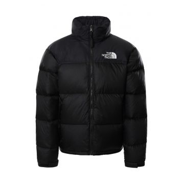 Geaca cu vatelina si gluga Retro Nuptse - Negru/Alb optic