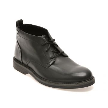 Ghete elegante CLARKS negre, ALDWIN MID GTX, din piele naturala