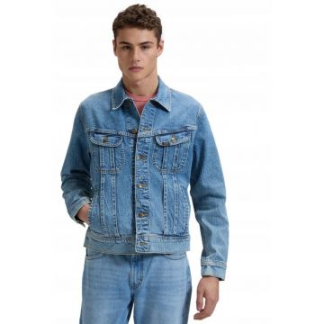 Jacheta Din Denim -  Rider Jacket - Marime XL - Culoare Albastru - Croi Regular Fit - Inchidere Nasturi - Numar De Buzunare 4 - Albastru