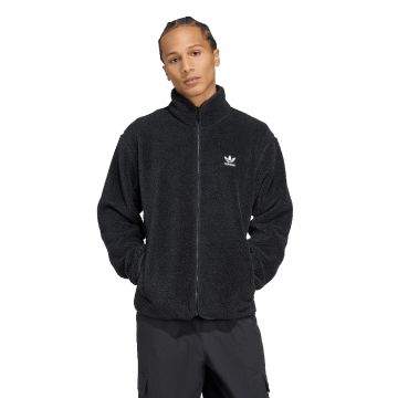 Jacheta lejera din material fleece - Negru