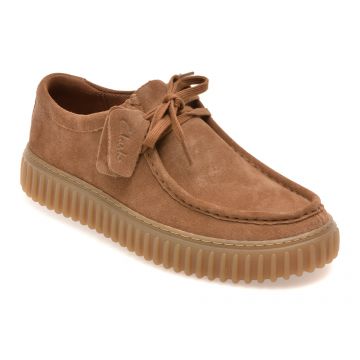 Mocasini CLARKS maro, TORHILL LO, din piele intoarsa
