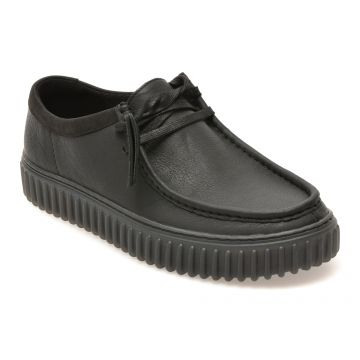 Mocasini CLARKS negri, TORHILL LO, din piele naturala