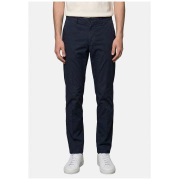 Pantaloni chino cu buzunare oblice - Bleumarin