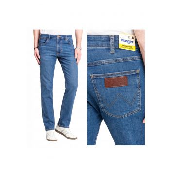 Pantaloni Jeans -  Greensboro - Marime 32/34 - Croi Straight Fit - Stil Drept - Inaltimea Taliei Mica - Inchidere Fermuar - Albastru