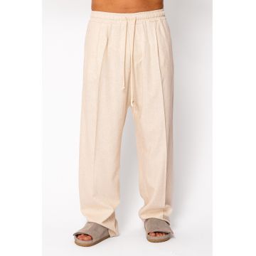 Pantaloni lung din IN cu elastic Oversized Beige 22307 - Bej