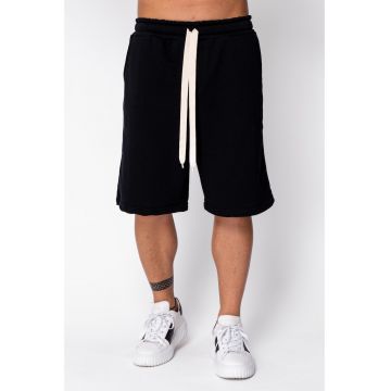 Pantaloni scurti din bumbac Oversized Black 22289 - Negru