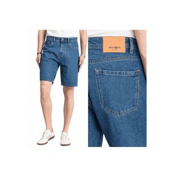Pantaloni Scurti Din Denim -  Justin - Justin 2239 - Marime: 34 - Culoare: Albastru - Material: 100% Bumbac - Croi: Regular Fit - Inchidere: Fermuar - Albastru