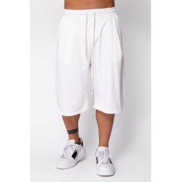 Pantaloni scurti Super Oversized Balloon Fit Off White 22380 - Alb
