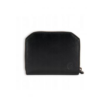 Portofel  Hybrid - negru - piele naturala - cu 3 locuri pentru carduri - cu fermoar