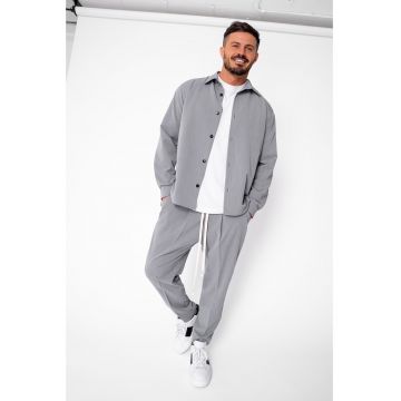 Set Orlando Camasa si pantalon lung cu snur Premium Grey 22481 - Gri